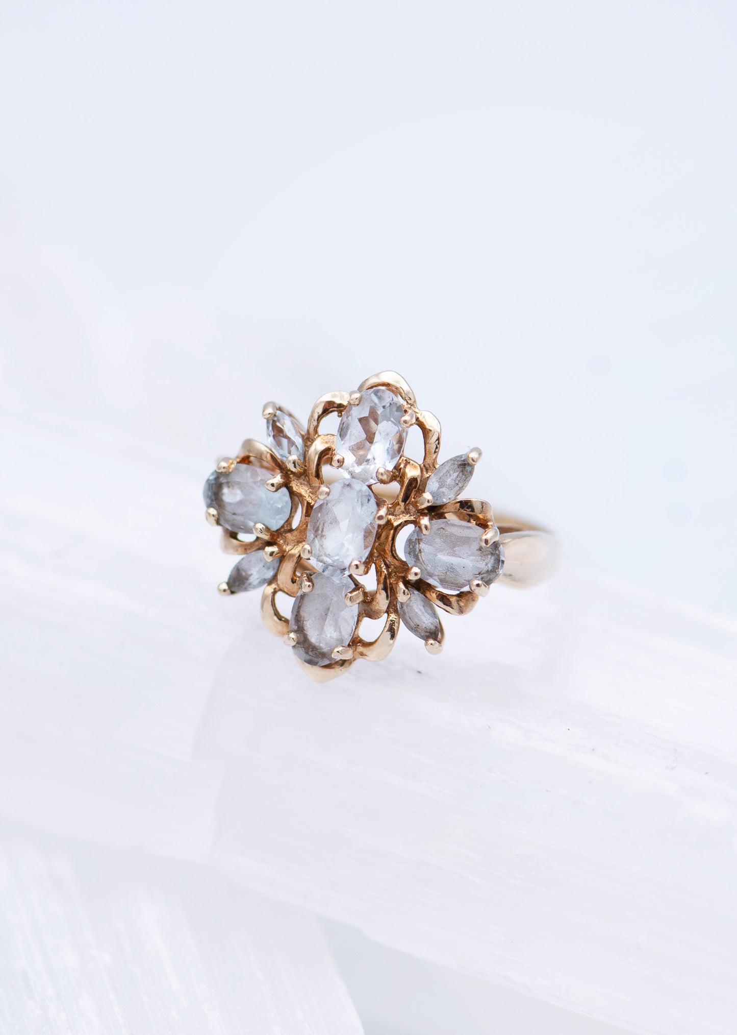 Pale Blue Flower Ring