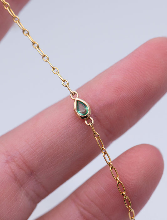 Pear Shape Emerald Bracelet