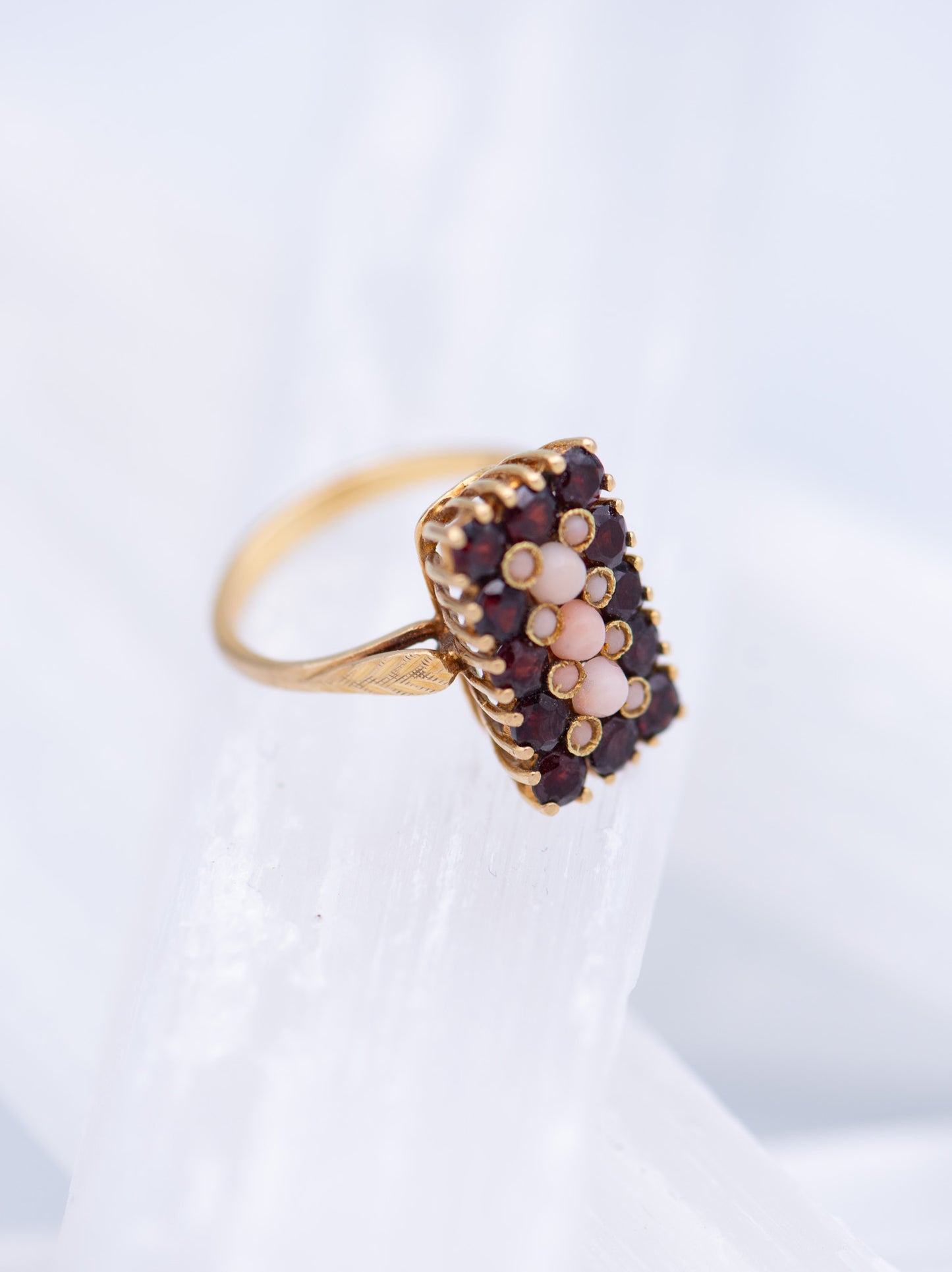 100 year old ring with corals