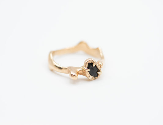 Black Tourmaline Freeform Ring