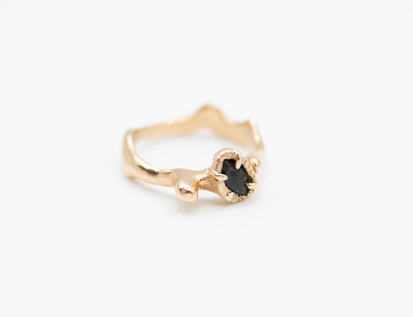 Black Tourmaline Water Drip Ring