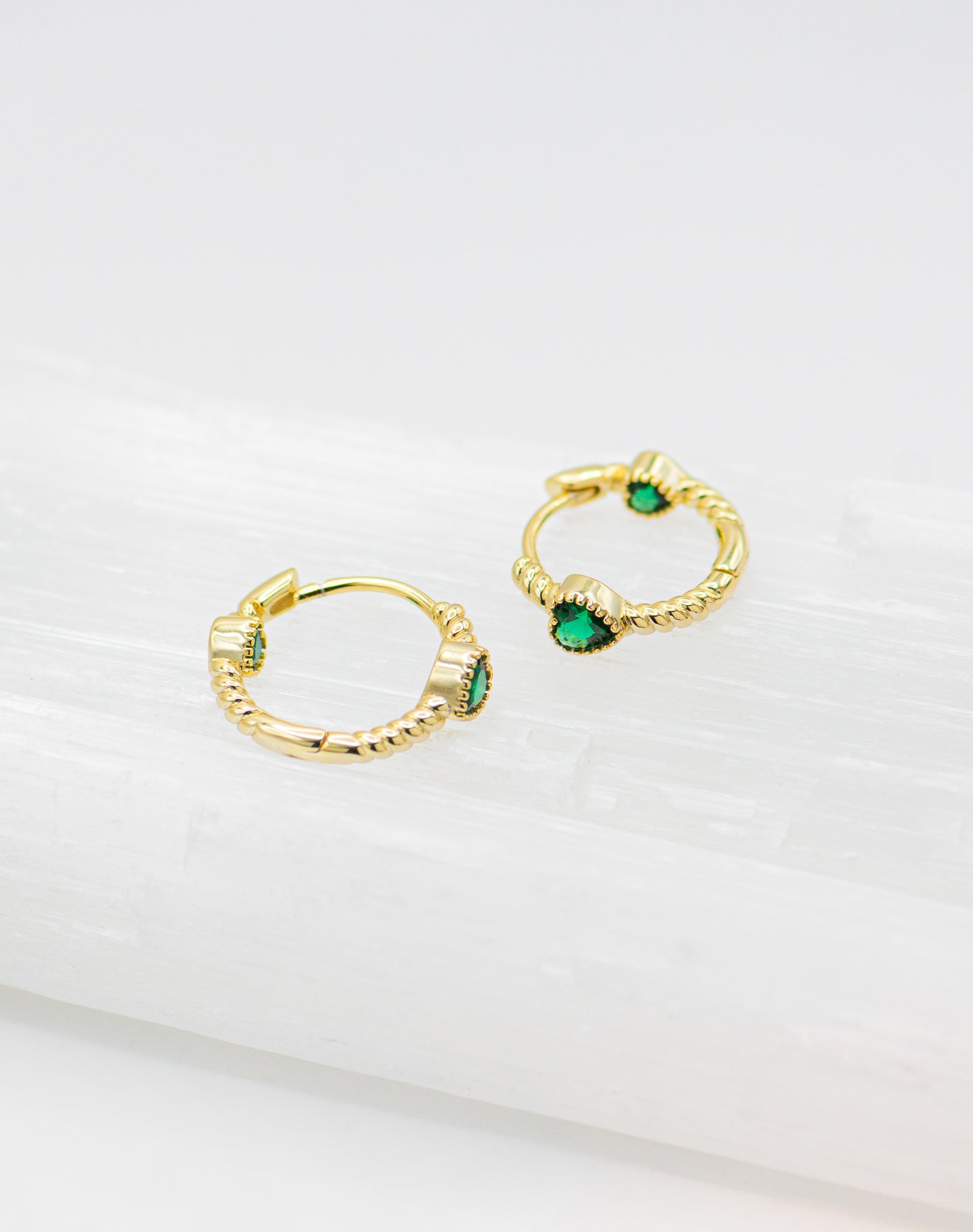 Hailey Heart Huggie Earrings