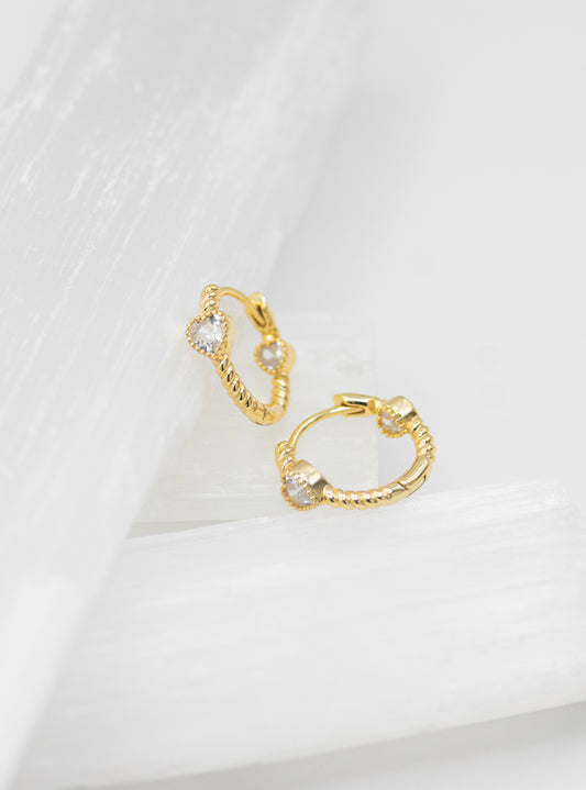 Hailey Heart Huggie Earrings