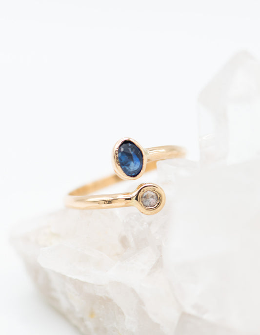 Blue Sapphire and diamond ring