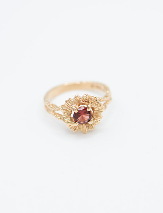 Garnet Flower Ring