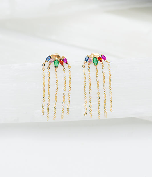 Multicolor Chain Earrings