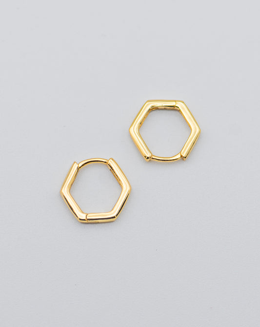 Percy Hexagon Huggie Earrings