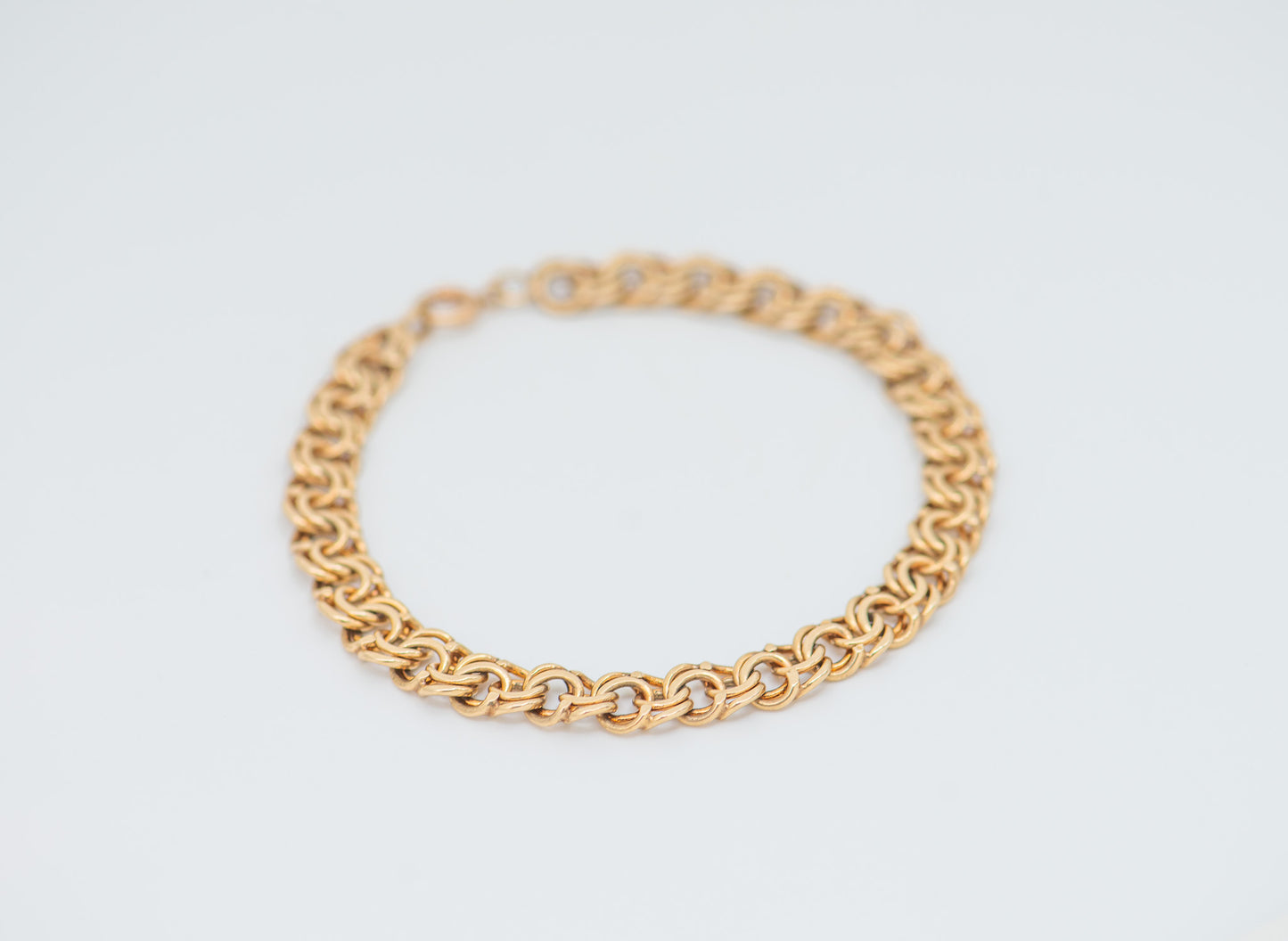 14K Gold Double Ring Bracelet