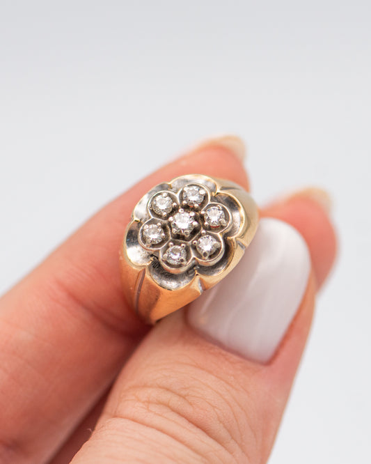 Unisex Diamond Cluster Ring 007