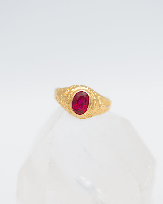 Midi Ring with red stone 0048