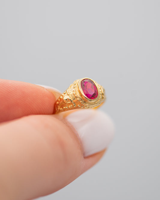 Midi Ring with red stone 0048