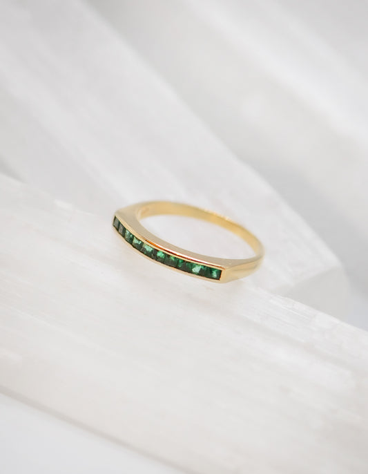 Suzie 14K Skinny Green Ring