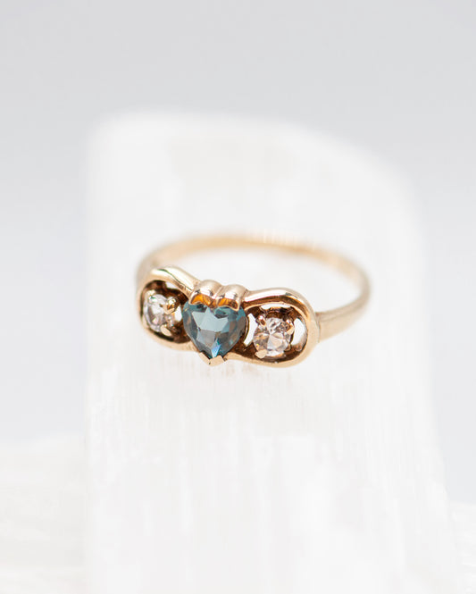 Blue heart ring