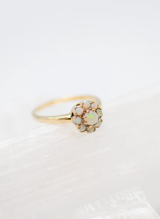 Opal Flower Ring