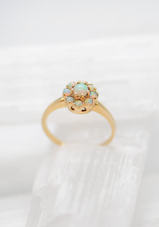 Opal Flower Ring