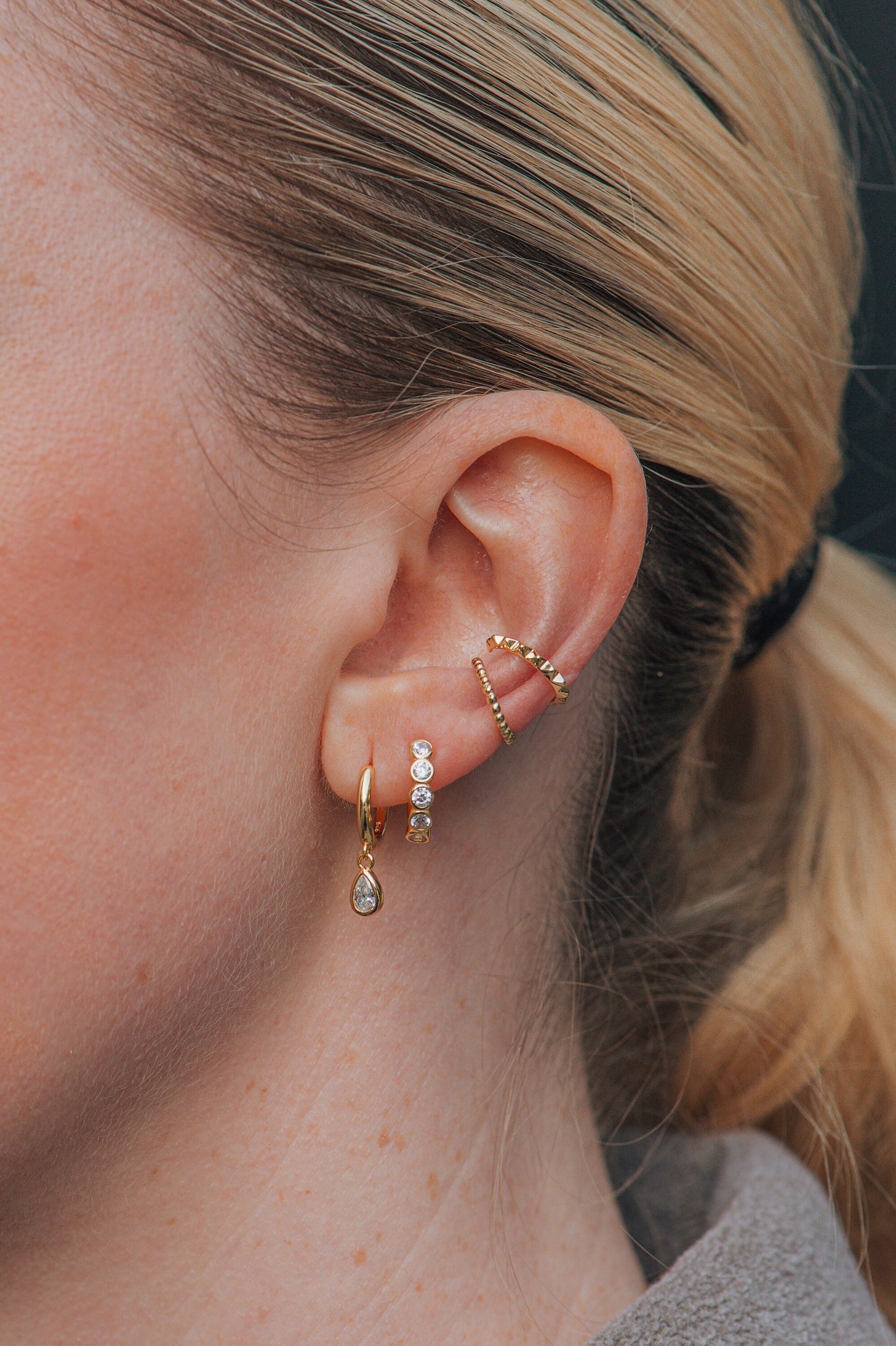 Chrissie Crystal Huggie Earrings