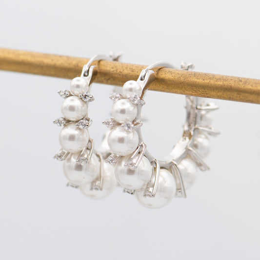Odette Pearl and Crystal Earrings