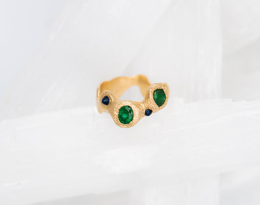 Hand Carved Emerald Ring