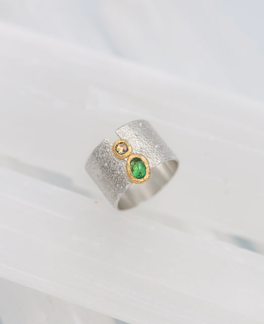 CAMERON Emerald and Diamond Ring